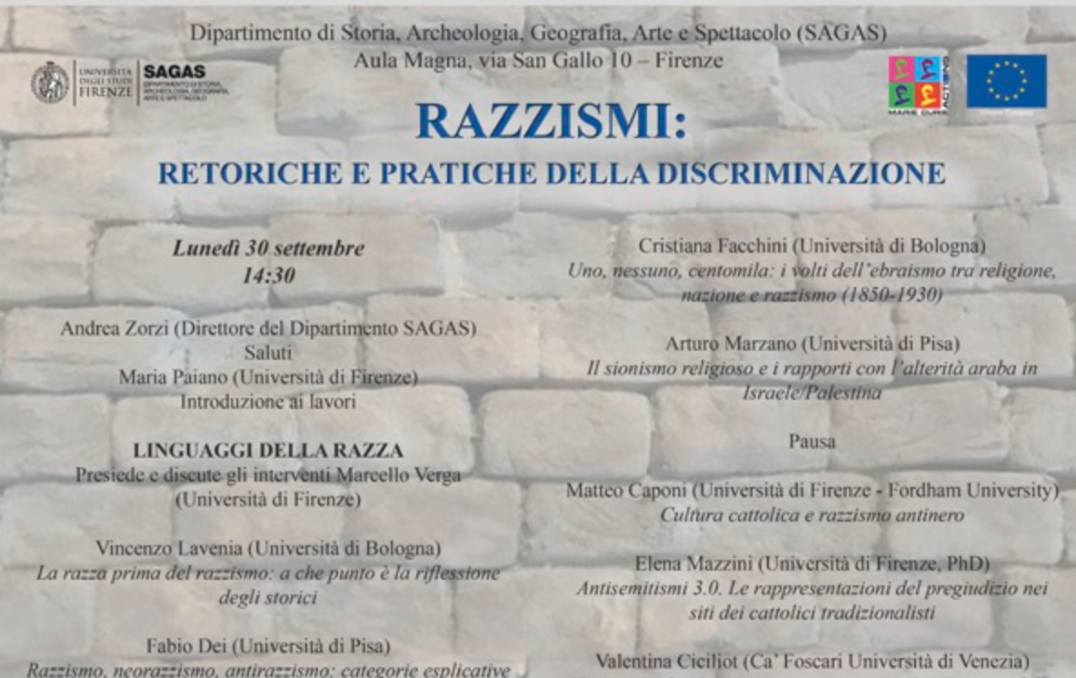 30th September-1st October 2019: “Razzismi: retoriche e pratiche della discriminazione”